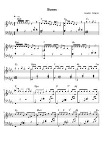 nuty na pianino do utworu bones