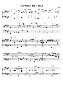 nuty na pianino do utworu the winner takes it all
