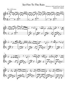 nuty na pianino do utworu set fire to the rain