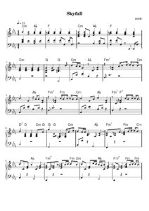 nuty na pianino do utworu skyfall