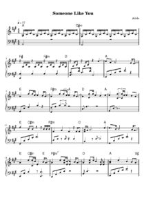 nuty na pianino do utworu someone like you