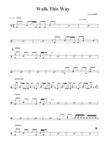 nuty na perkusję od utworu walk this way