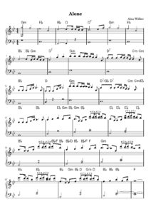 alone nuty na pianino