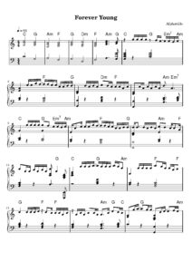 nuty na pianino do utworu forever young