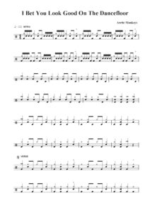 nuty na perkusję do utworu i bet you look good on the dancefloor