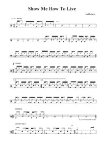 nuty na perkusję do utworu show me how to live