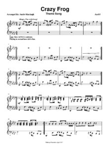 nuty na pianino do utworu crazy frog