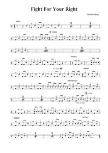 fight for your right drum sheet music