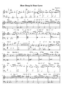 nuty na pianino do utworu how deep is your love