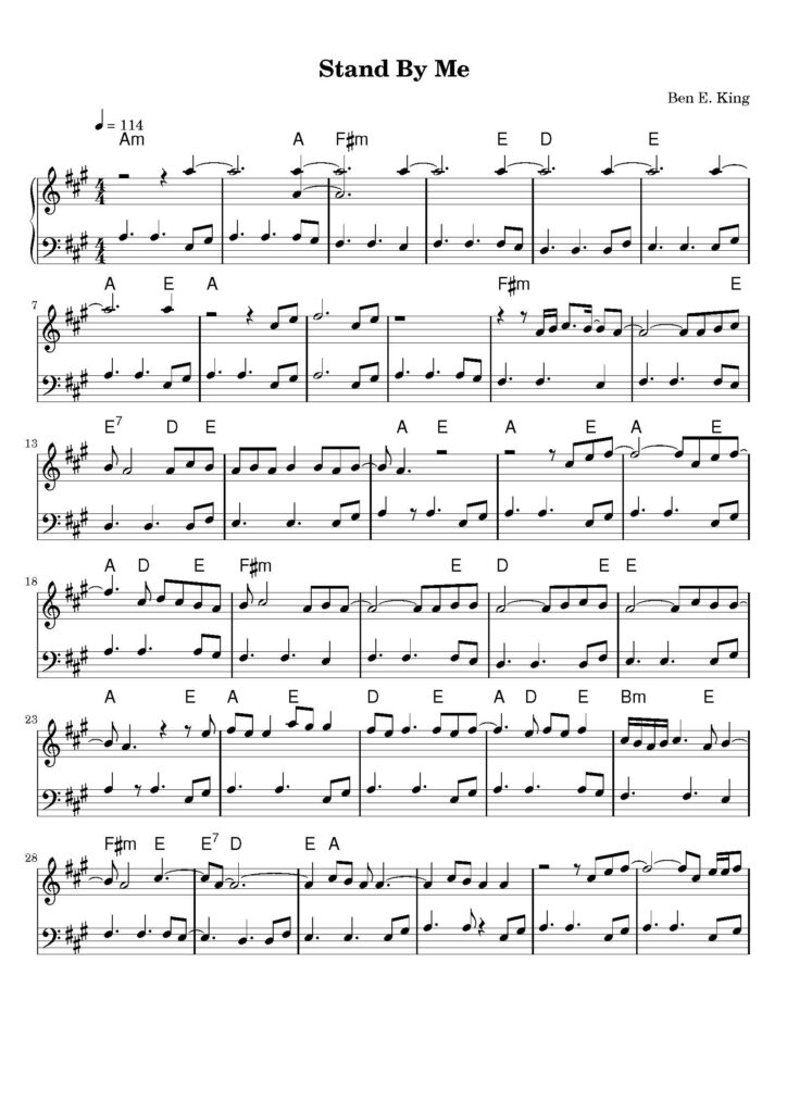 stand by me piano sheet music