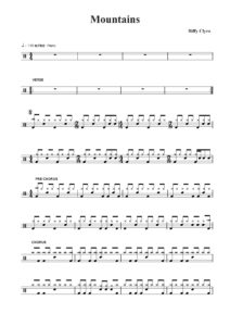 nuty na perkusję do utworu mountains