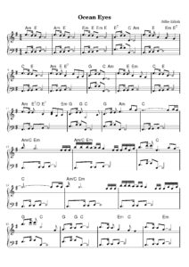 ocean eyes nuty na pianino