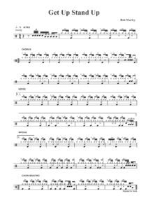 nuty na perkusję do utworu get up stand up