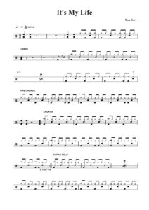 nuty na perkusję do utworu it's my life