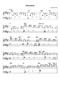 nuty na pianino do utworu attention