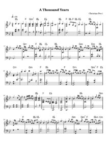 nuty na pianino do utoworu a thousand years