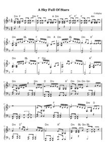 nuty na pianino do utworu a sky full of stars