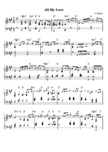 nuty na pianino do utworu all my love