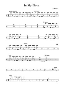 nuty na perkusję do utworu in my place