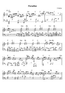 nuty na pianino do utworu paradise