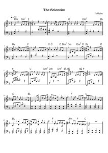 nuty na pianino do utworu the scientist