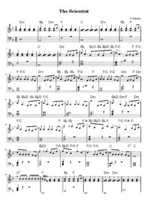 nuty na pianino do utworu the scientist