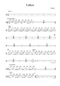 yellow drum sheet music