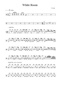 white room drum sheet music