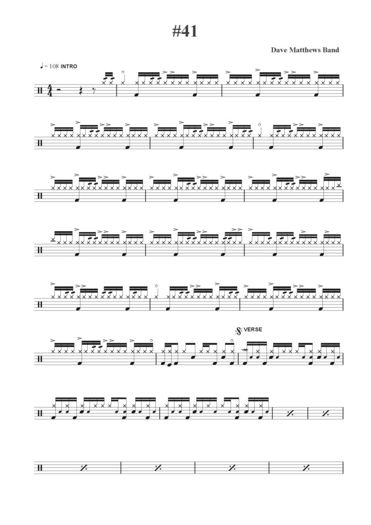 nuty na perkusję do utworu #41