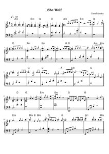 nuty na pianino do utworu she wolf