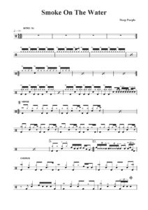 nuty na perkusję do utworu smoke on the water