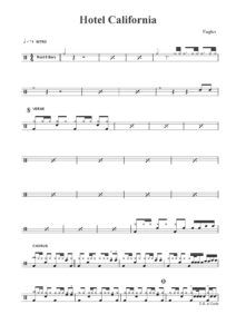 nuty na perkusję do utworu hotel california
