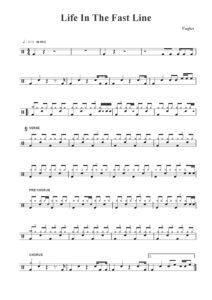nuty na perkusję do utworu life in the fast lane