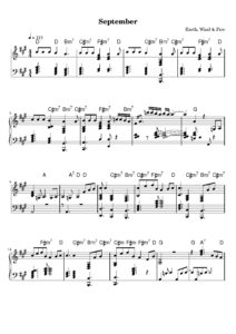 nuty na pianino do utworu september