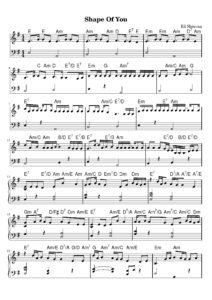 nuty na pianino do utworu shape of you