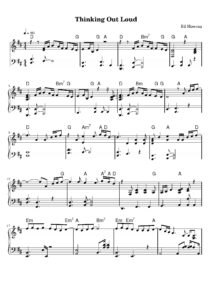 nuty na pianino do utworu thinking out loud