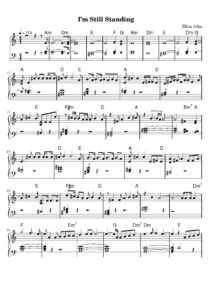 nuty na pianino do utworu i'm still standing