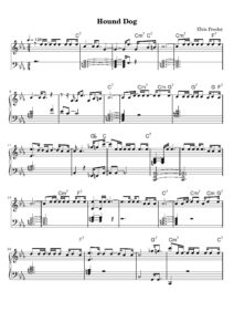 nuty na pianino do utworu hound dog