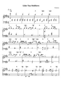 nuty na pianino do utworu like toy soldiers