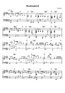 nuty na pianino do utworu mockingbird
