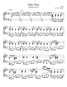 nuty na pianino do utworu only time