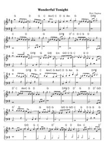 nuty na pianino do utworu wonderful tonight