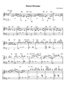 nuty na pianino do utworu sweet dreams