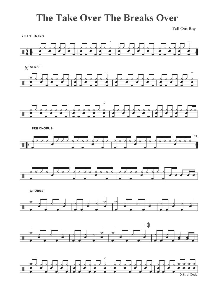 the take over the breaks over drum sheet music