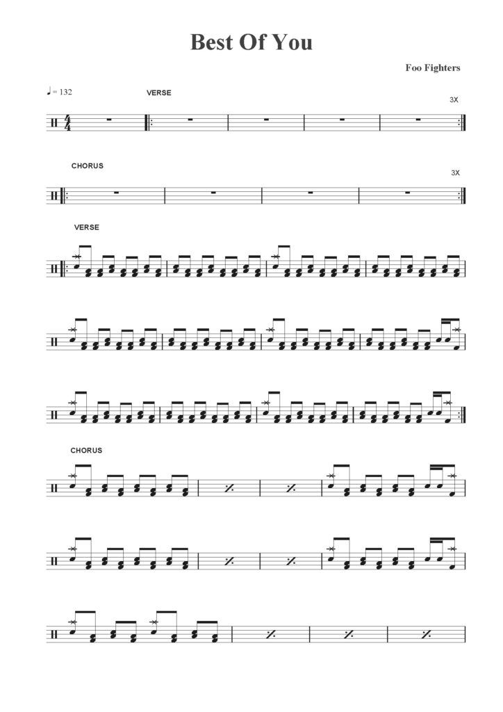 best of you drum sheet music