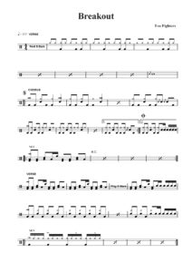 nuty na perkusję do utworu breakout