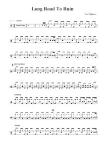 nuty na perkusję do utworu long road to ruin