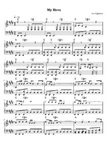 nuty na pianino do utworu my hero