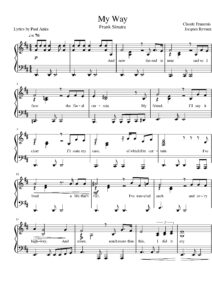 nuty na pianino do utworu my way