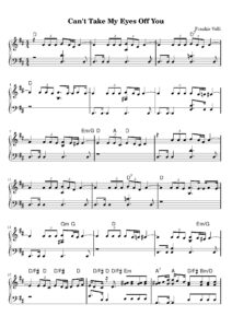 nuty na pianino do utworu can't take my eyes off you